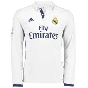 Camisa I Real Madrid 2016 2017 Retro Adidas manga comprida